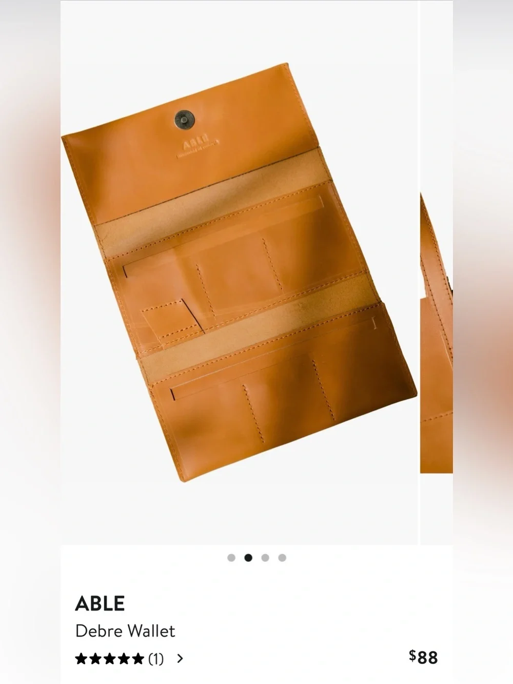 Able Leather Clutch Wallet in Cognac